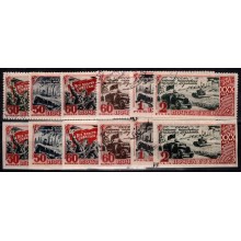 1948 - Sovjetunionen - AFA 1210-15 og AFA 1210U-15U - Frimærke - Stemplet.